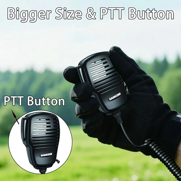 SAMCOM Microphone Handheld Heavy Speaker SCSP05 Radio Mic IP67 Waterproof Speaker Mic 2 Pin with 3.5mm Audio Earphone Jack for FPCN30A FPCN10A FWCN30A 1Pack by SAMCOM - Image 3