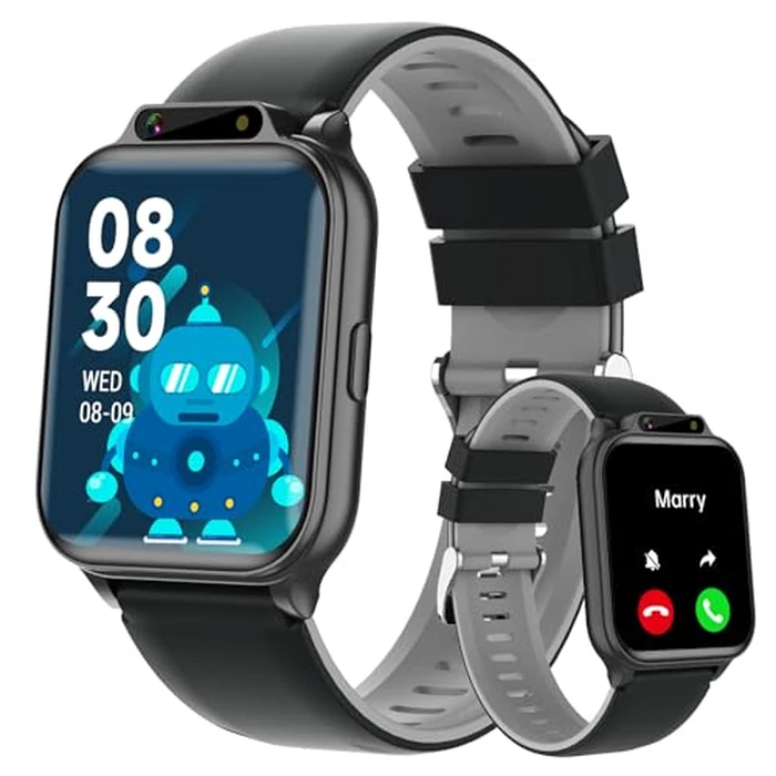 Smart Watch for Kids, 1.85" Fitness Tracker with Heart Rate, Sleep Monitor, IP68 Waterproof Smartwatches with Video Music, Pedometer, Game, NO APP/Phone, Gift for Boys Girls. (Classic, Black) by Monowul - Used - Like New condition - US$34.19