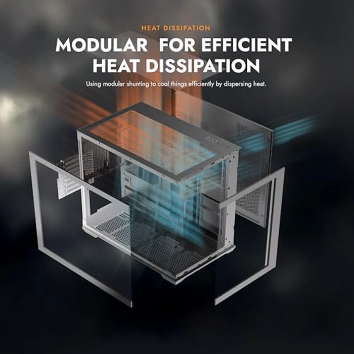 darkFlash C280 E-ATX Full-Tower PC Gaming Case, 7xARGB Fans Included, 270 degrees Tempered Glass,Reverse Connection Motherboard Compatible, Supports RTX 5090 up to 420mm, 360mm Radiator Support，Black by darkFlash - Image 8