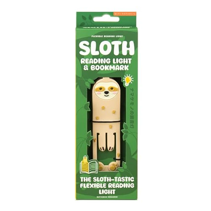 Gift Republic Book Buddy - Sloth Reading Light and Bookmark - Flexible LED Night Light for Reading in Bed - Clip-On Sloth Bookmark for Books - Kids Gift Idea by Gift Republic - Used - Like New condition - CA$9.83