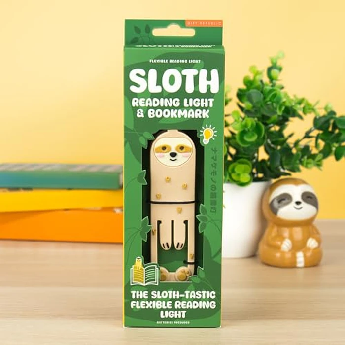 Gift Republic Book Buddy - Sloth Reading Light and Bookmark - Flexible LED Night Light for Reading in Bed - Clip-On Sloth Bookmark for Books - Kids Gift Idea by Gift Republic - Image 4