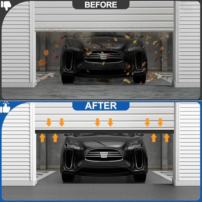 MYFAMIREA Garage Door Bottom Seals Rubber 20FT Weather Stripping Weatherproof Seal Replacement Strip Kit with 1/4" T Ends & 2 End Plugs, Universal U+O Ring Buffering Sealing for Double Track, Black by MYFAMIREA - Image 9