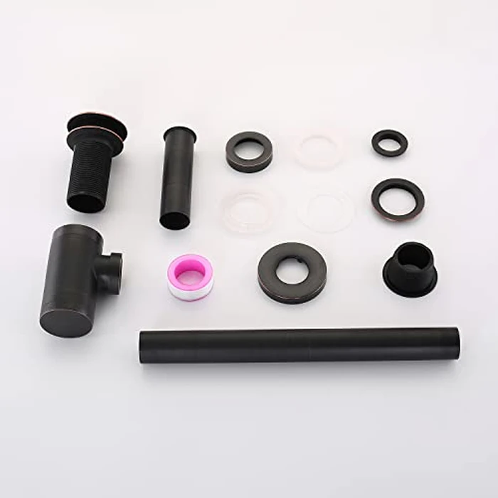 GORDEE Bathroom Sink Stopper P-Trap Complete Set Adjustable 1-1/4 Bottle Trap Solid Brass Sink Drain Kit Tube and Pop Up Drain Stopper Set NO Overflow, Oil Rubbed Bronze by GORDEE - Image 5