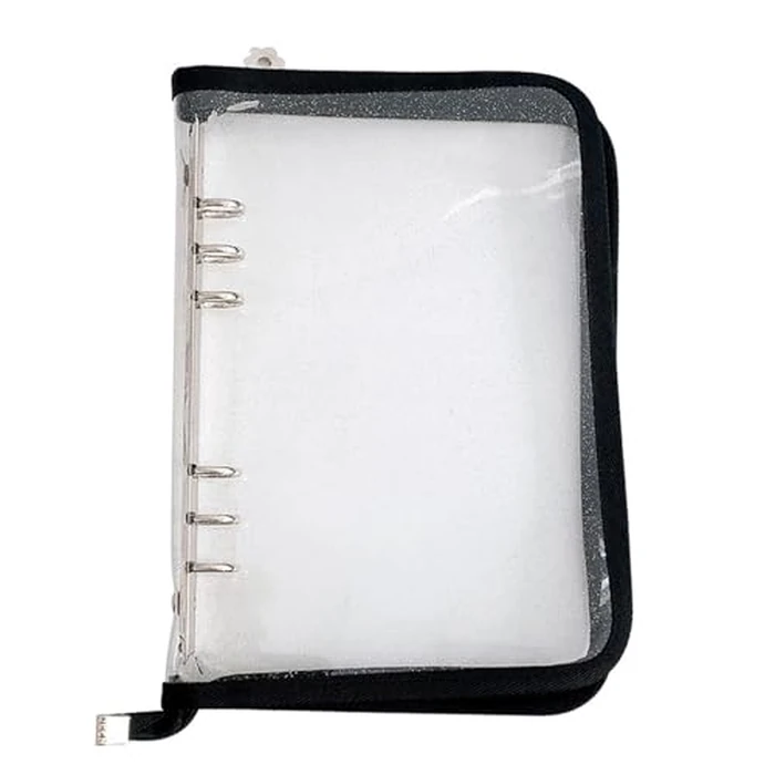 Sticker Storage Organizer Zipper Binder Album Reusable Collecting Book for Adult with Blank Release Paper and Pocket A5 Album for Collecting Sticker (Black) by Zheigaoxea - Image 1