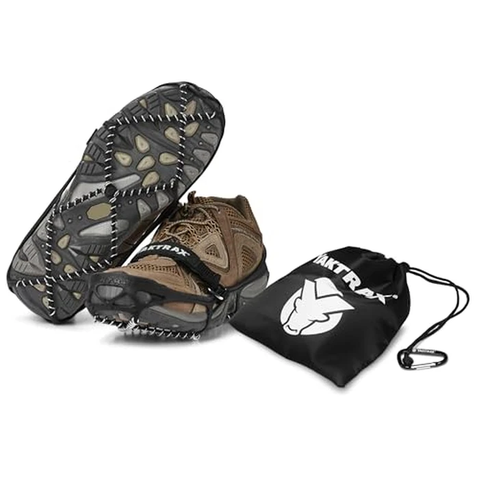 Yaktrax Pro Plus Traction Cleats for Ice and Snow, 360 degrees Steel Coil Grip for All-Direction Traction, Flexible Thermoplastic Upper, Easy On/Off with Heel Tab, Includes Carry Bag & Carabiner, Large by YakTrax - Used - Very Good condition - CA$23.95