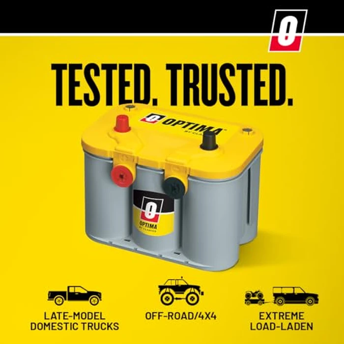 OPTIMA(R) Batteries High Performance D34/78 YELLOWTOP(R) Dual Purpose Sealed AGM Car, Truck and SUV Battery, 750 CCA, Dual Terminal, Maintenance Free, Versatile Mounting by OPTIMA - Image 2