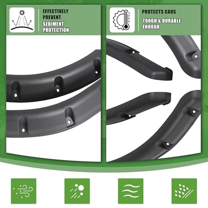 ECOTRIC Golf Cart Standard Fender Flares Compatible with 1993+ Club Car DS Model (2 Front and 2 Rear Fender Flare) Durable Sturdy by ECOTRIC - Image 4