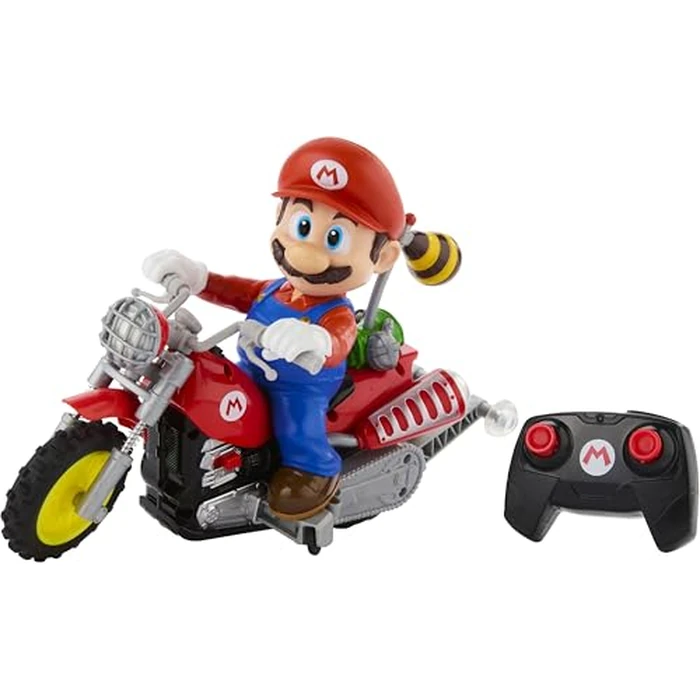Hot Wheels RC Motorcycle, Remote-Controlled Mario Wheelie Motocross RC from The Super Mario Galaxy Movie with Hero Figure by Hot Wheels - Used - Acceptable condition