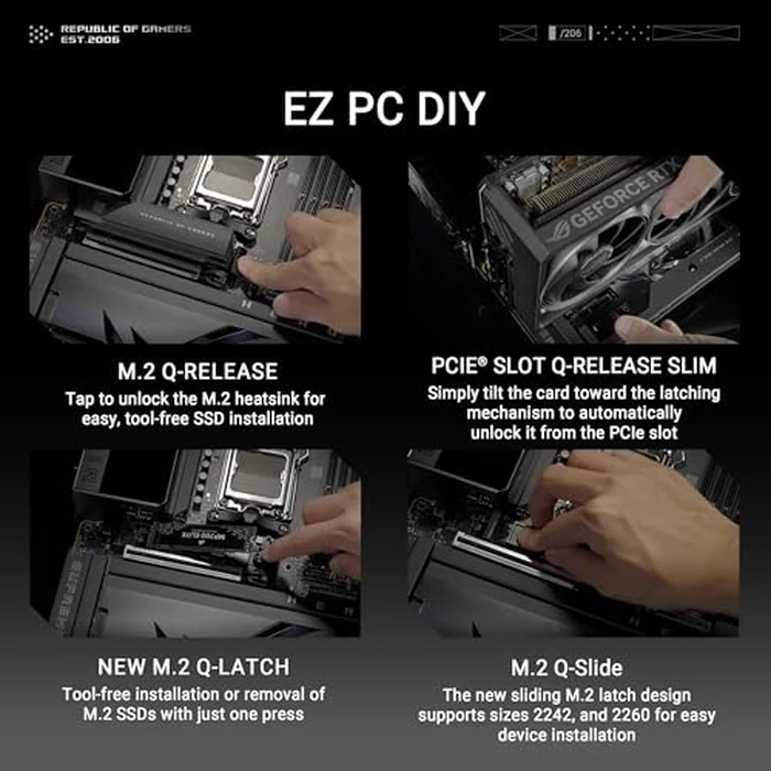OG Crosshair X870E Hero BTF AMD X870E ATX Board with Hidden-Connector Design and high-Power GPU Slot for Clean Cable Management, 18+2+2 Power, DDR5, WiFi 7, 5X M.2, PCIe 5.0, USB4, Advanced AI by Asus - Image 5
