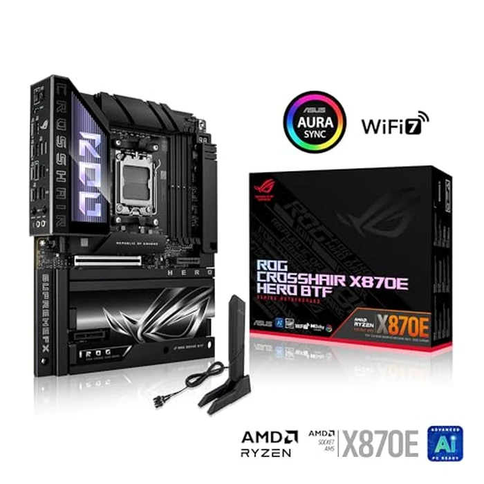 OG Crosshair X870E Hero BTF AMD X870E ATX Board with Hidden-Connector Design and high-Power GPU Slot for Clean Cable Management, 18+2+2 Power, DDR5, WiFi 7, 5X M.2, PCIe 5.0, USB4, Advanced AI by Asus - Image 7
