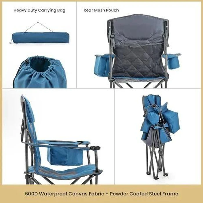 Arrowhead Outdoor Portable Folding Camping Quad Chair - Blue by Arrowhead Outdoor - Image 4