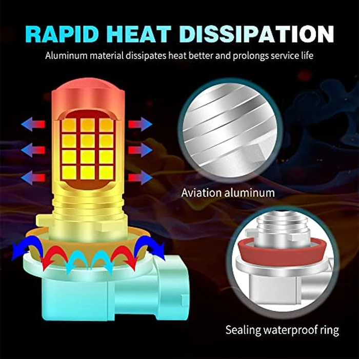 H11 LED Fog Lights Bulbs, KaiDengZhe H8 H8LL H11LL Green Lemon Super Bright ETI 3030-30SMD Replacement for Car Fog Light DRL Daytime Running Light by KaiDengZhe - Image 7