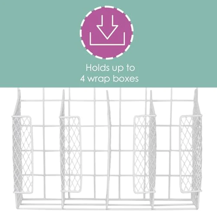 Home Basics Organizer Rust Resistant, Perfect for Food Storage, Silver Foil, Wax Paper, Sandwich Bags, Plastic Wrap-Mounts,White by Home Basics - Image 6