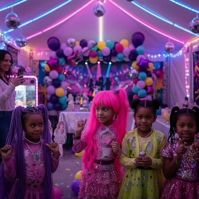 Purple pink teal kpop theme Balloon Arch Garland Kit with backdrop Musical symbols Disco Star mylar balloons for kpop music Birthday Decorations Y2K Concert Movies Tv fans Party Supplies by LuftParty - Image 7