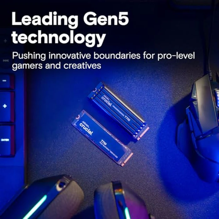 Crucial T710 PCIe Gen5 NVMe 2TB SSD, Up to 14,900 MB/s, Laptop & Desktop Compatible (PC), for Creatives and Hardcore Gamers, Solid State Drive, Includes 1Mo Adobe CC - CT2000T710SSD8-01 by Crucial - Image 4