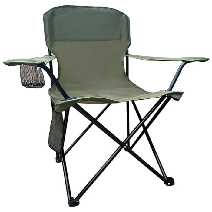 VOYSIGN Camping Folding Chair with Cup Holder & Storage Pocket - 5.5lbs Lightweight, 225lb Capacity Portable Camp Chairs for Outdoor, Hiking, Hunting, Sports, Green by VOYSIGN - Image 1