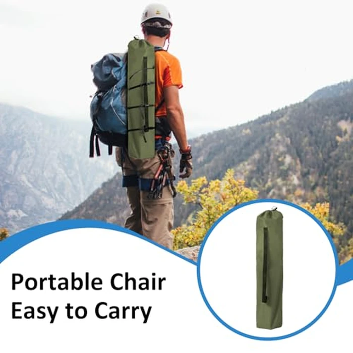 VOYSIGN Camping Folding Chair with Cup Holder & Storage Pocket - 5.5lbs Lightweight, 225lb Capacity Portable Camp Chairs for Outdoor, Hiking, Hunting, Sports, Green by VOYSIGN - Image 6