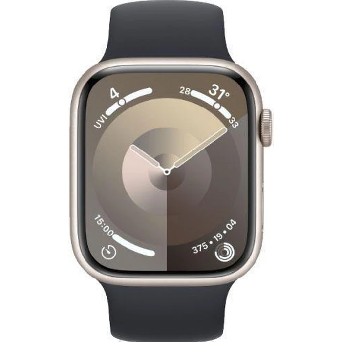 Apple Watch Series 9 (Cellular + GPS) - 64GB - 41mm - Starlight Aluminum Case with Midnight Rubber Solo Loop Band - Small/Medium Size by Apple - Refurbished - Excellent condition - US$202.48