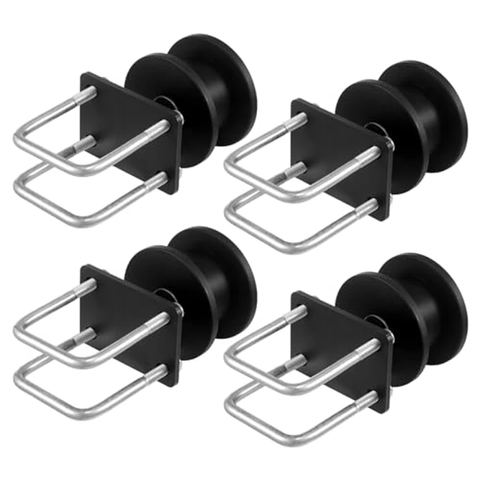 VEVOR Sliding Gate Kit, Rolling Gate Hardware Kit w/H-Shaped Wheel Groove for Cantilever Sliding Gates and Rolling Door, Sliding Gate Rollers w/ 4 Track Wheels, Heavy Duty Sliding Roller,Black by VEVOR - Image 1