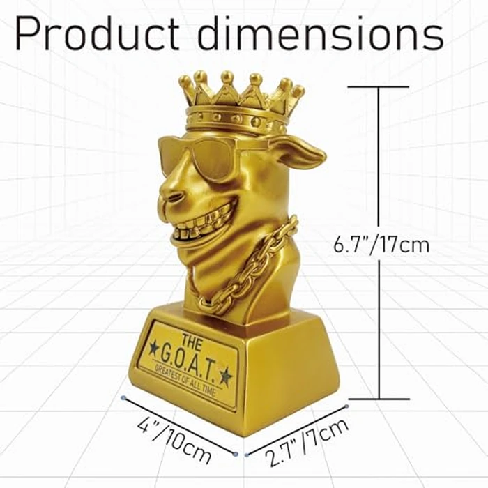 Bambluby Goat Trophy - 7" G.O.A.T. Resin Award for Fantasy Football, Office Desk, Best Player Trophy by Bambluby - Image 2