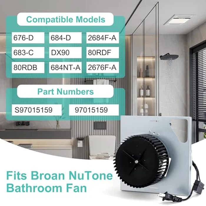 Hipoilk 97015159 S97015159 Bathroom Exhaust Fan Motor Assembly Compatible with Broan NuTone 676-D/2676F-A 684-D/2684F-A 684NT-A 683-C DX90 80RDF 80RDB by Hipoilk - Image 2