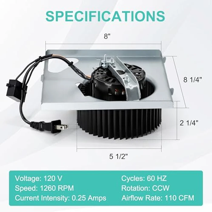 Hipoilk 97015159 S97015159 Bathroom Exhaust Fan Motor Assembly Compatible with Broan NuTone 676-D/2676F-A 684-D/2684F-A 684NT-A 683-C DX90 80RDF 80RDB by Hipoilk - Image 3