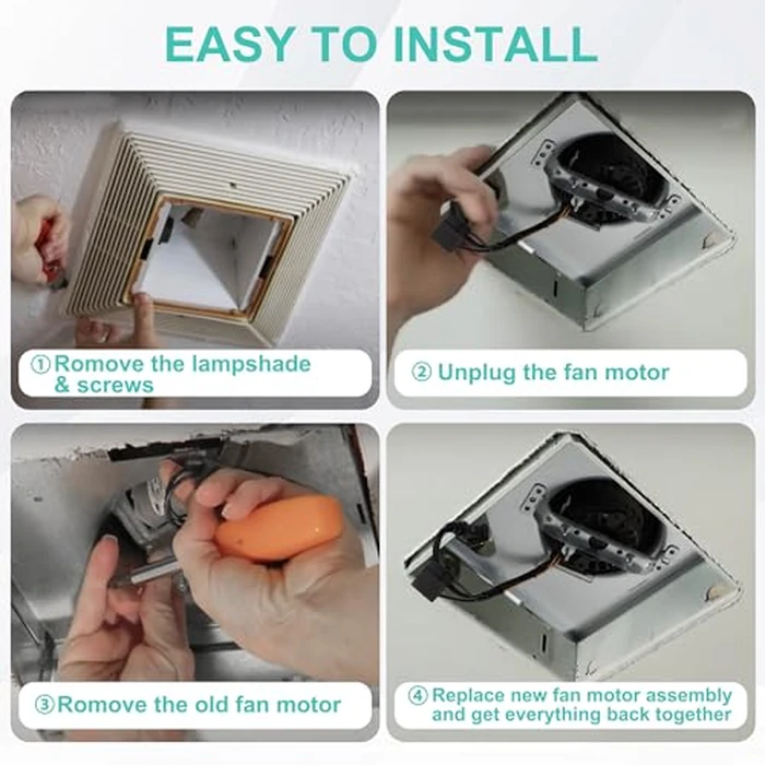Hipoilk 97015159 S97015159 Bathroom Exhaust Fan Motor Assembly Compatible with Broan NuTone 676-D/2676F-A 684-D/2684F-A 684NT-A 683-C DX90 80RDF 80RDB by Hipoilk - Image 6