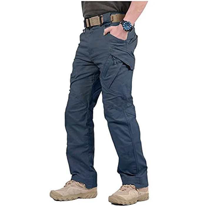 CARWORNIC Gear Men's Hiking Tactical Pants Lightweight Cotton Outdoor Military Combat Cargo Trousers (36W x 34L, Navy Blue) by CARWORNIC - Used - Like New condition - US$37.99