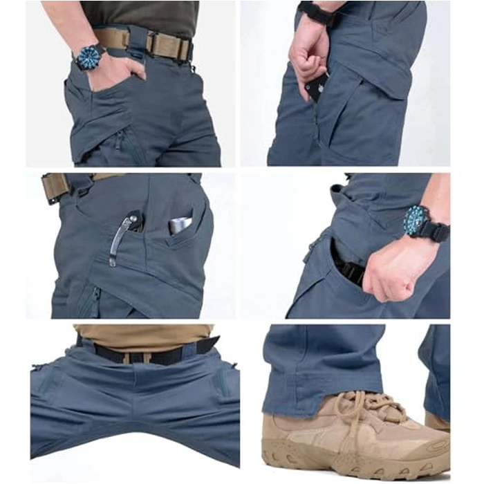 CARWORNIC Gear Men's Hiking Tactical Pants Lightweight Cotton Outdoor Military Combat Cargo Trousers (36W x 34L, Navy Blue) by CARWORNIC - Image 5