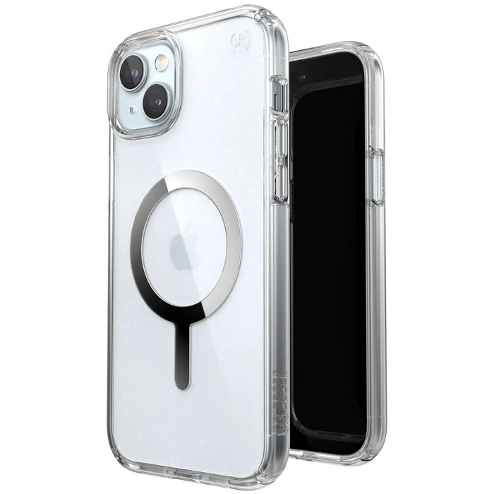 Speck Presidio Perfect-Clear MagSafe Phone Case for iPhone 15 Plus - Clear/Chrome by Speck - Image 4