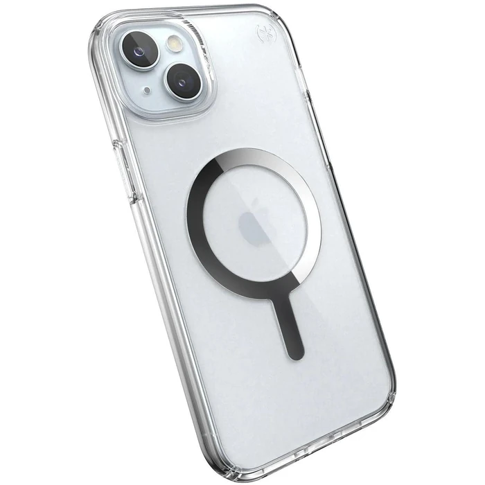 Speck Presidio Perfect-Clear MagSafe Phone Case for iPhone 15 Plus - Clear/Chrome by Speck - Image 2