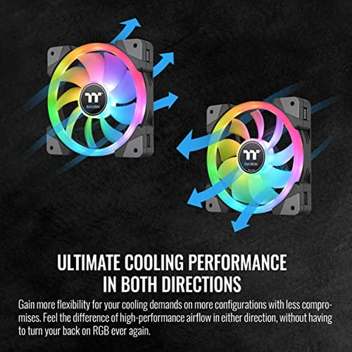 Thermaltake SWAFAN EX 14 RGB PC Cooling Fan, 3 Pack, 500~2000 RPM, Magnetic Connection, Reversable Blades, Controller Included, CL-F144-PL14SW-A by Thermaltake - Image 4