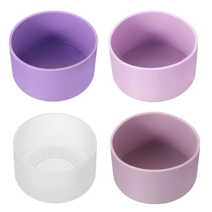 PATIKIL Silicone Boot for Tumbler Boot, 4Pcs Bottom Sleeve Protector for Water Bottle Car Travel Cup, Transparent/Purple/Dark Purple/Light Purple by PATIKIL - Used - Very Good condition - CA$13.28
