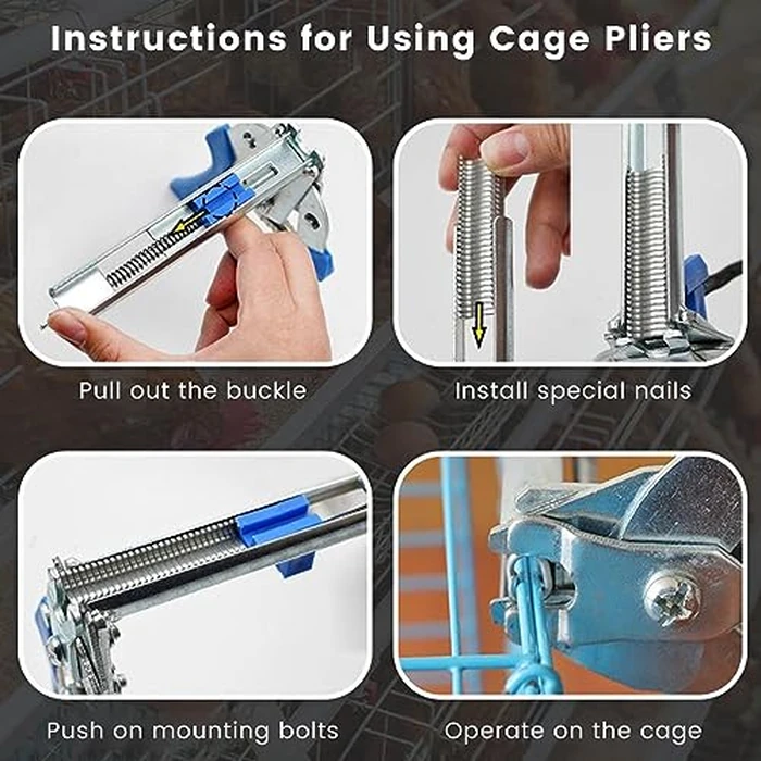 Type M Nail Ring Pliers,Multi-function Cage Clamp Hog Ring Pliers with M Clips for Fence Fastening, Upholstery Installation, Animal Cages (with 3000pcs) by Yiishuiil - Image 5