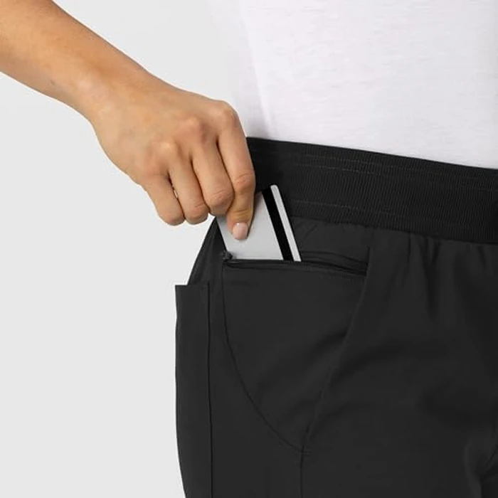 WonderWink Women's Flex-n-Reach Track Scrub Pant - Black, XL Petite by WINK - Image 2