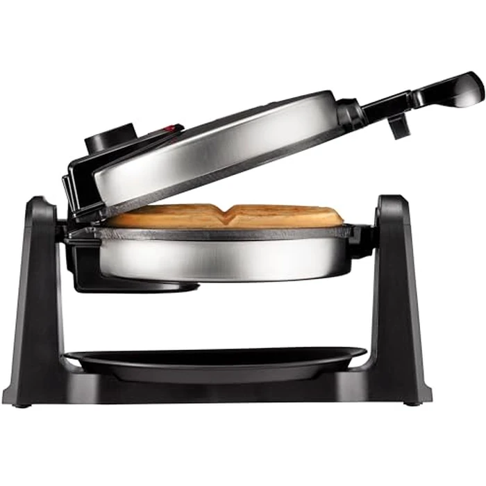 Chefman Rotating Belgian Waffle Maker, 180 degrees Flip Iron w/ Non-Stick Plates, Adjustable Timer, Locking Lid, & Drip Plate, Space Saving Storage, Mess-Free Breakfast, Stainless Steel/Black by Chefman - Image 1