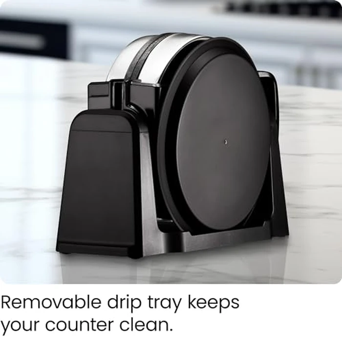 Chefman Rotating Belgian Waffle Maker, 180 degrees Flip Iron w/ Non-Stick Plates, Adjustable Timer, Locking Lid, & Drip Plate, Space Saving Storage, Mess-Free Breakfast, Stainless Steel/Black by Chefman - Image 8