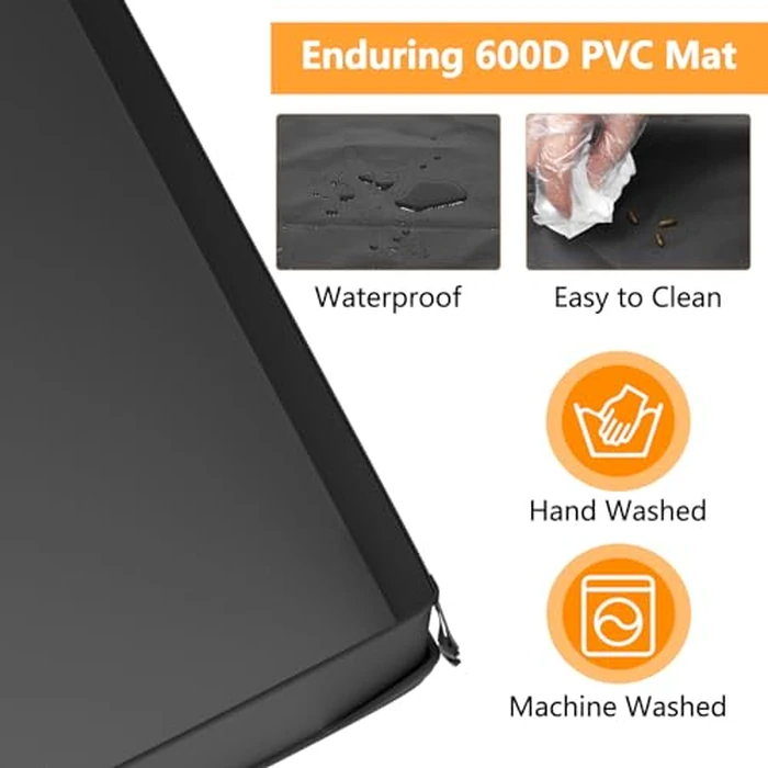 Tresbro Guinea Pig Cage Liner with One-Hand Release Hook & Thickened Corner, 48''L x 24''W Waterproof & Washable Mat (Without Cage) for C&C Grids Guinea Pig Hedgehog Bunny Habitat, Rabbit Cage Liner by Tresbro - Image 4