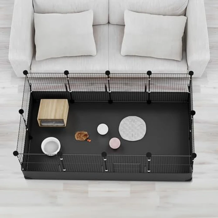 Tresbro Guinea Pig Cage Liner with One-Hand Release Hook & Thickened Corner, 48''L x 24''W Waterproof & Washable Mat (Without Cage) for C&C Grids Guinea Pig Hedgehog Bunny Habitat, Rabbit Cage Liner by Tresbro - Image 6