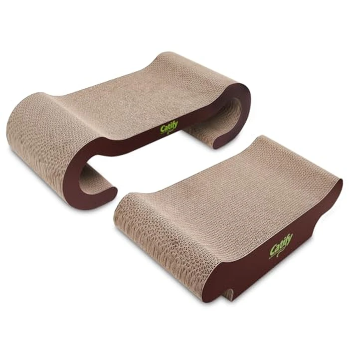 Best Pet Supplies Catify Cat Scratcher, Fun Interactive Scratchers, Posts, Poles, Claw Safe, Furniture Saver Indoor Play Support Natural Cat Behaviors Heavy Duty - Lounger I, 22.875 x 10.25" by Best Pet Supplies - Image 2