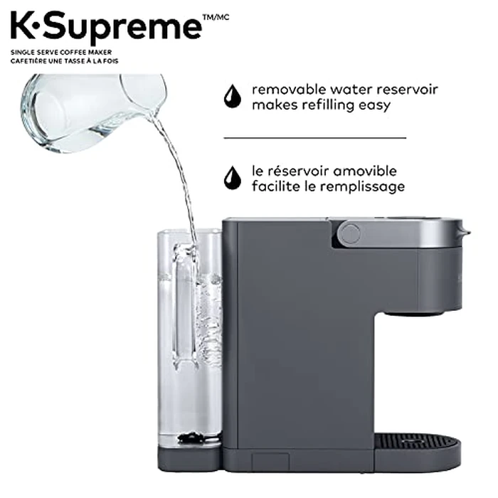 Keurig K-Supreme Single Serve K-Cup Pod Coffee Maker, With MultiStream Technology, Grey, 17.913in x 7.047in x 14.409in by Keurig - Image 5