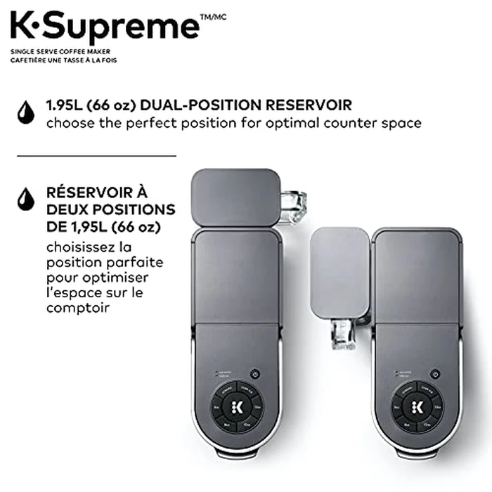 Keurig K-Supreme Single Serve K-Cup Pod Coffee Maker, With MultiStream Technology, Grey, 17.913in x 7.047in x 14.409in by Keurig - Image 6