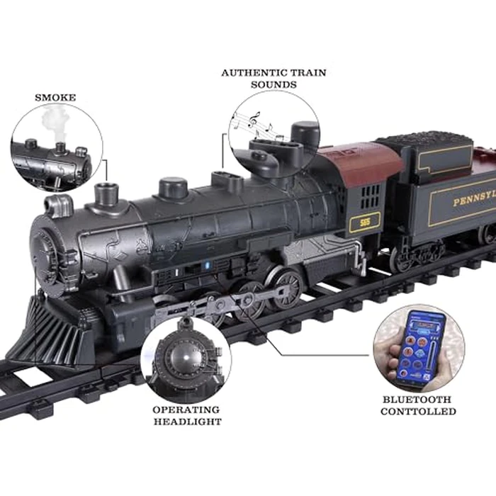 Lionel Pennsylvania Flyer Battery O Gauge Toy Train Set with Remote, Locomotive, Train Cars, & Track with Authentic Train Sounds, Lights, & Water Vapor Smoke Effects for Kids 4+ by Lionel - Image 4