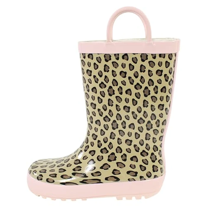 Hudson Baby Unisex Rain Boots, Leopard Pink, 6 Toddler by Hudson Baby - Image 1