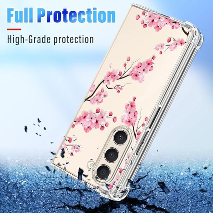 Buleens for Samsung Galaxy Z Fold 5 Case - Clear Flexible TPU Women Girls Cute Protection Phone Cover Slim Fit Shockproof Aesthetic Girly Design for Samsung Z Fold 5 Case, Blossom by Buleens - Image 4