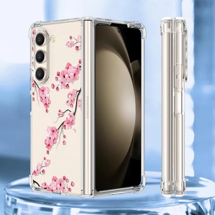 Buleens for Samsung Galaxy Z Fold 5 Case - Clear Flexible TPU Women Girls Cute Protection Phone Cover Slim Fit Shockproof Aesthetic Girly Design for Samsung Z Fold 5 Case, Blossom by Buleens - Image 5