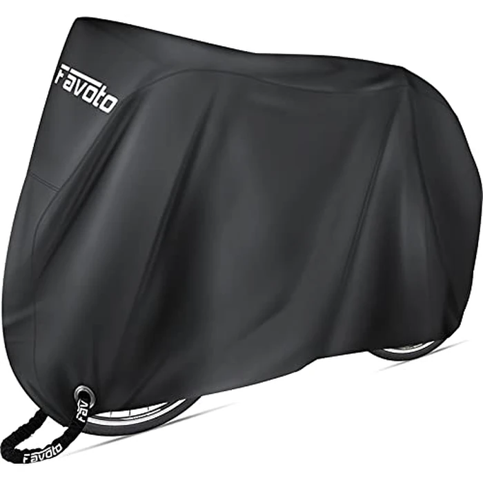 Favoto Bike Cover Outdoor Waterproof Bicycle Cover Thicken Oxford Windproof UV Sun Snow Dustproof with Lock Hole Storage Bag for Mountain Road City Bike Beach Cruiser Sport Bike by Favoto - Used - Acceptable condition
