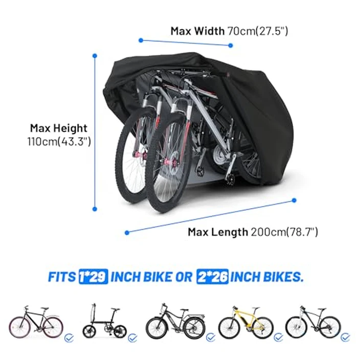 Favoto Bike Cover Outdoor Waterproof Bicycle Cover Thicken Oxford Windproof UV Sun Snow Dustproof with Lock Hole Storage Bag for Mountain Road City Bike Beach Cruiser Sport Bike by Favoto - Image 3