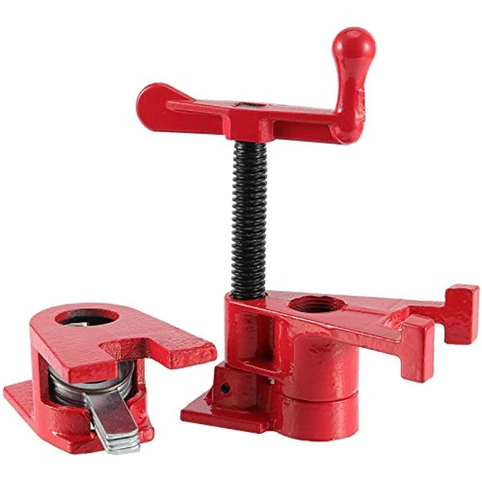 ZEONHAK 4 Pack 3/4 Inches Pipe Clamp, Wood Gluing Pipe Clamp Set, Heavy Duty Woodworking Cast Iron Clamp for Metalworking, Woodworking and Frame Assembly, Red by ZEONHAK - Image 2