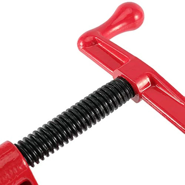 ZEONHAK 4 Pack 3/4 Inches Pipe Clamp, Wood Gluing Pipe Clamp Set, Heavy Duty Woodworking Cast Iron Clamp for Metalworking, Woodworking and Frame Assembly, Red by ZEONHAK - Image 4